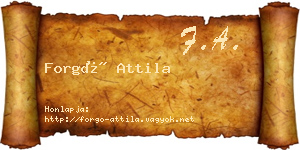 Forgó Attila névjegykártya