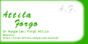 attila forgo business card