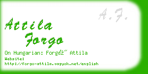 attila forgo business card